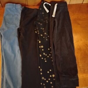 Set of Three Casual Pants - Blue, Black, Star Pattern